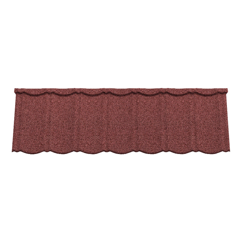 彩石金屬瓦-圓弧瓦（晚霞紅）